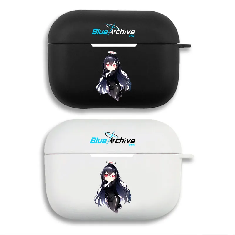 Blue Archive Hasumi - Chibi Anime Character Matte Silicone AirPods Case