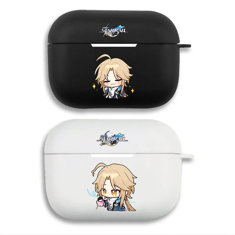 Original God Yanqing Chibi Graphic Print Matte Silicone AirPods Case