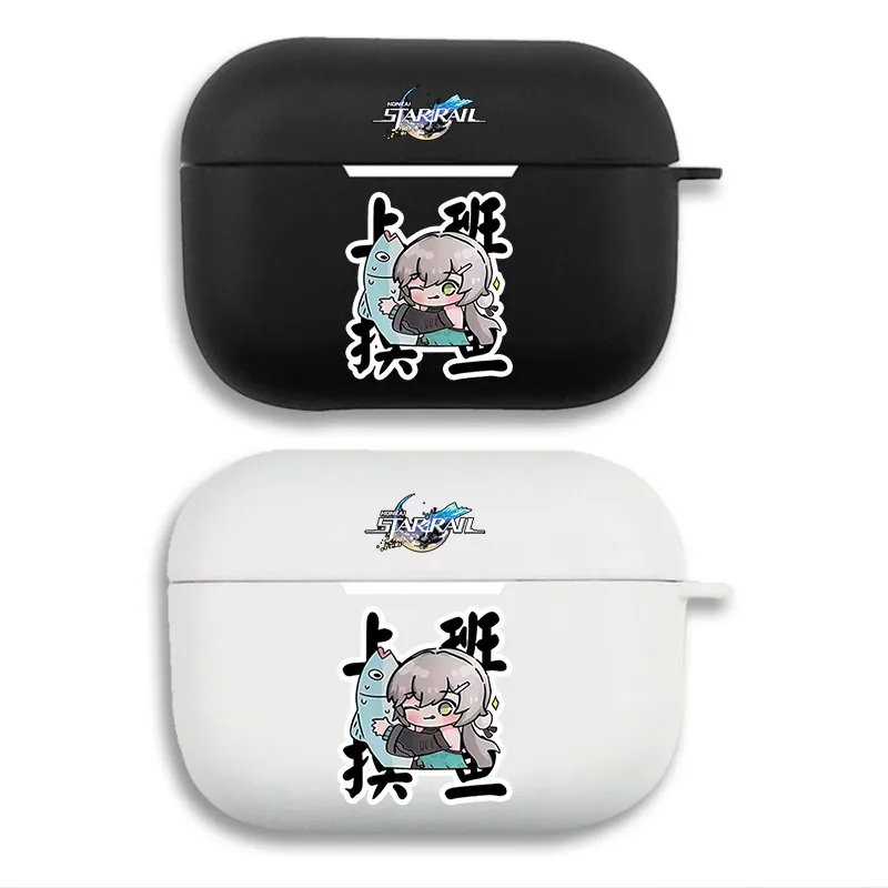 Original God Qingque — Chibi "Slack Off At Work" Graphic Print Matte Silicone AirPods Case