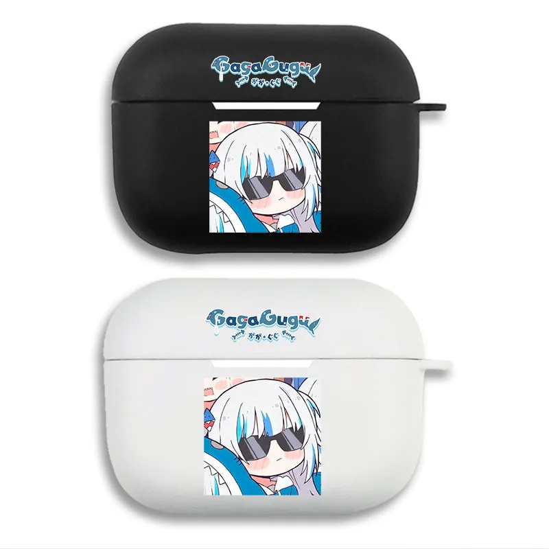 Hololive Gawr Gura Chibi Cute Vtuber Graphic Print Matte Silicone AirPods Case