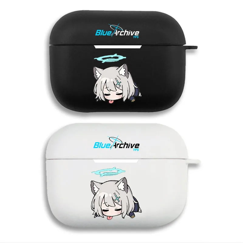 Blue Archive Shiroko Chibi Cute Anime Graphic Print Matte Silicone AirPods Case