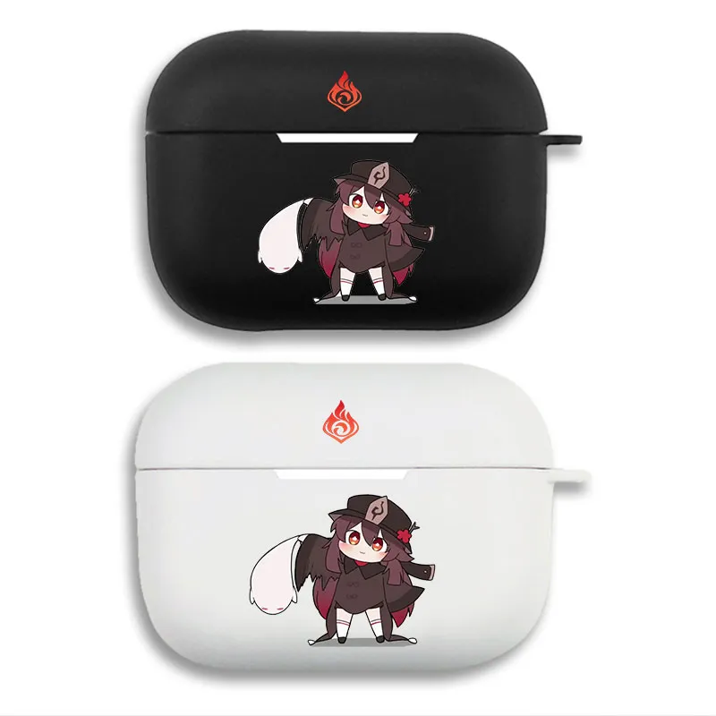 Original God Hu Tao Chibi Cute Graphic Print Matte Silicone AirPods Case