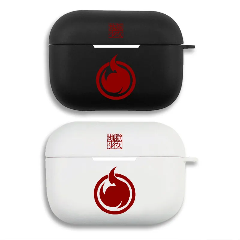 Hell Girl Jigoku Shoujo Crest Logo Graphic Print Matte Silicone AirPods Case