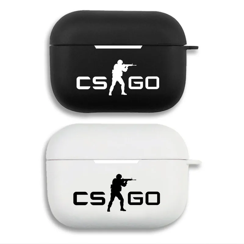 CSGO Counter-Strike Global Offensive Logo Graphic Print Matte Silicone AirPods Case