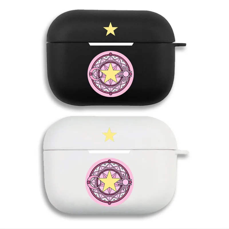 Cardcaptor Sakura Magic Circle Star Array Logo Graphic Print Matte Silicone AirPods Case