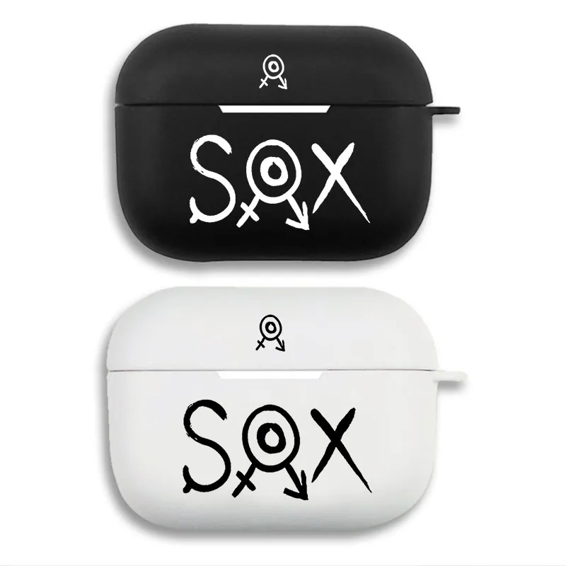 ShimonAlien Visitora SOX Logo Anime Graphic Print Matte Silicone AirPods Case