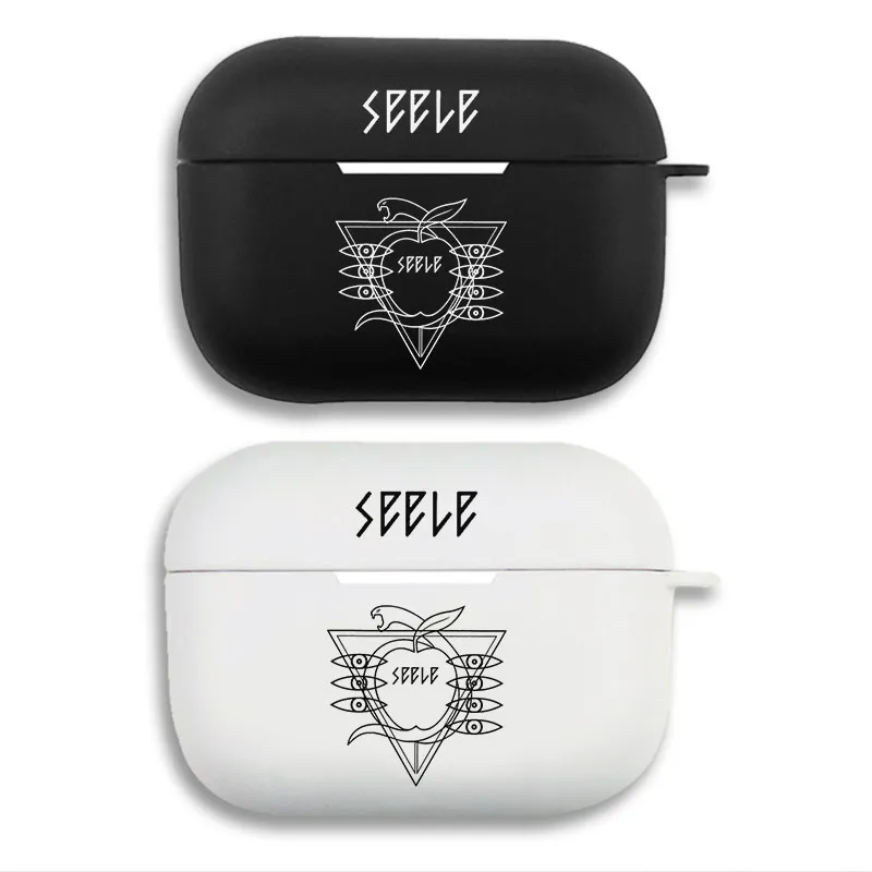 EVA Anime SEELE Logo Graphic Print Matte Silicone AirPods Case