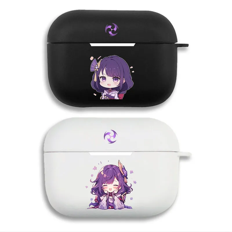 Original God Raiden Shogun Chibi Cute Graphic Print Matte Silicone AirPods Case