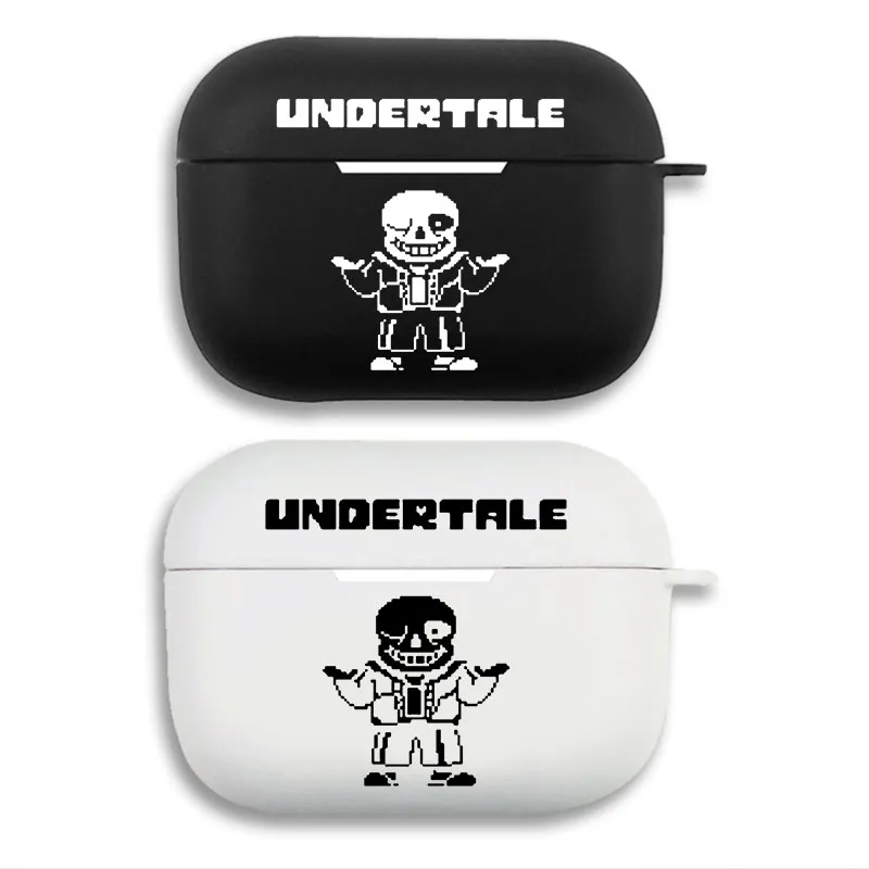 Undertale Sans Pixel Art Cute Graphic Print Matte Silicone AirPods Case