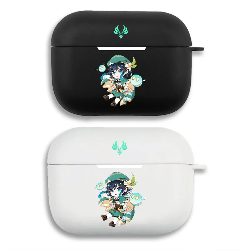 Original God Venti Chibi Cute Graphic Print Matte Silicone AirPods Case