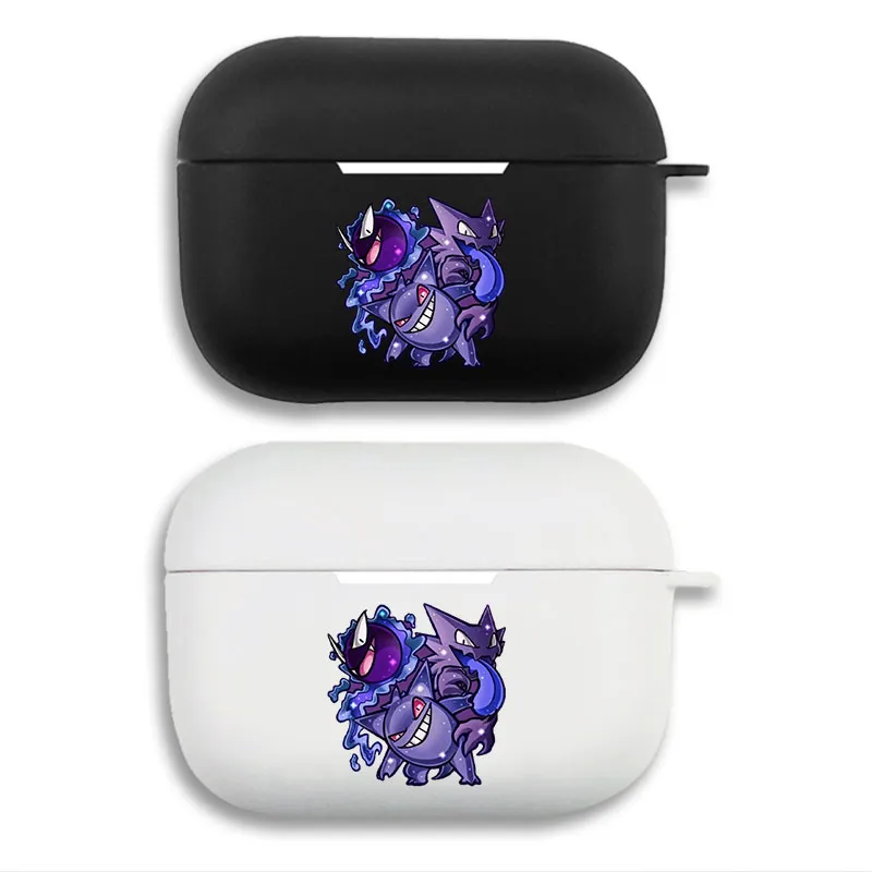Creature Collection Gengar Haunter Gastly Graphic Print Matte Silicone AirPods Case