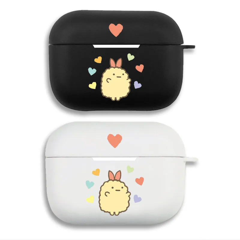 Sumikko Gurashi Ebifurai no Shippo Cute Chibi Graphic Print Matte Silicone AirPods Case
