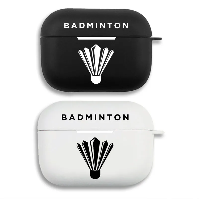 Badminton Shuttlecock Sport Minimalist Shuttle Graphic Print Matte Silicone AirPods Case