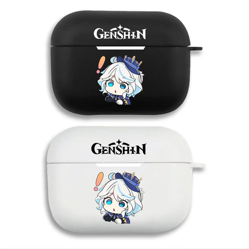 Original God Furina Chibi Game Graphic Print Matte Silicone AirPods Case