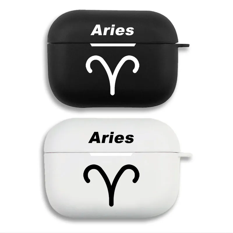 Aries Zodiac Sign Astrology Symbol Graphic Print Matte Silicone AirPods Case