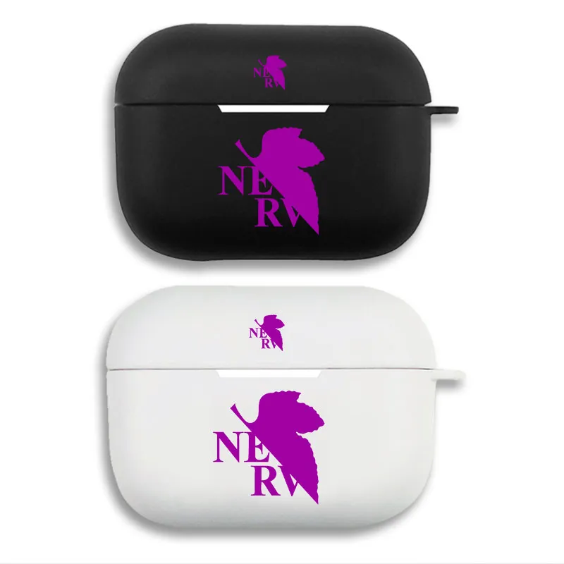 EVA Anime NERV Logo Graphic Print Matte Silicone AirPods Case