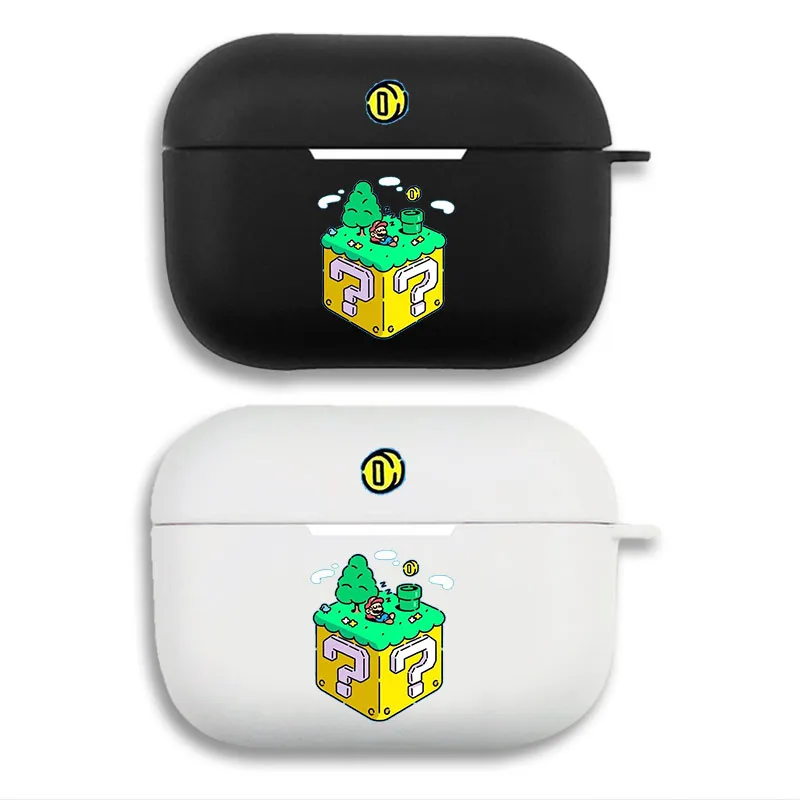 Plumber Hero Question Block IsomAlien Visitorric Graphic Print Matte Silicone AirPods Case