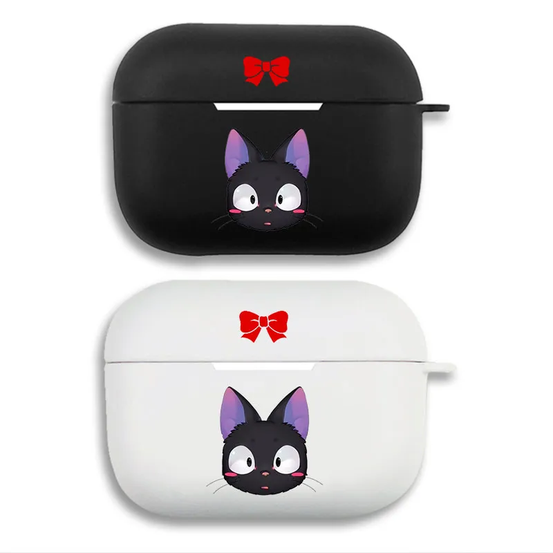 Studio Ghibli Kiki's Delivery Service Jiji Black Cat - Chibi Anime Graphic Print AirPods Case