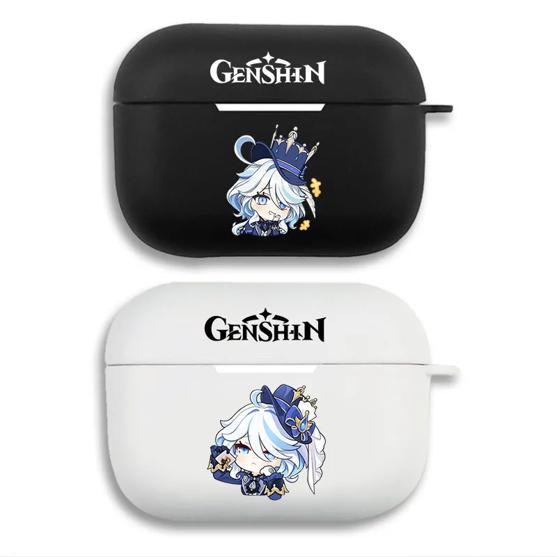 Original God - Furina Cute Chibi Game Logo Crown Graphic Print Matte AirPods Case