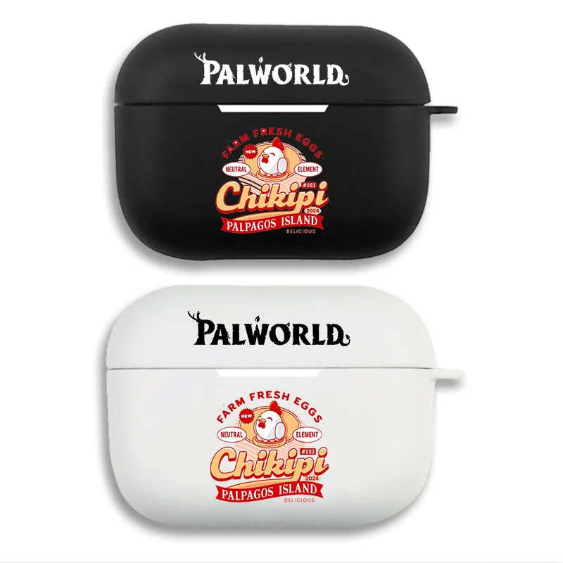 Palworld Chikipi Farm Fresh Eggs Logo Graphic Print Matte Silicone AirPods Case