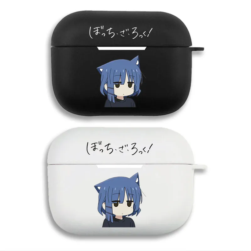 Bocchi the Rock Ryo Yamada Cat Ears Neko Cute Chibi Print Matte Silicone AirPods Case