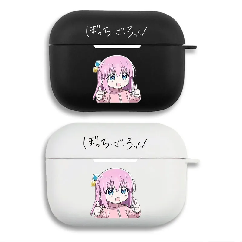 Bocchi the Rock Hitori Gotoh Cute Chibi Anime Print Matte Silicone AirPods Case