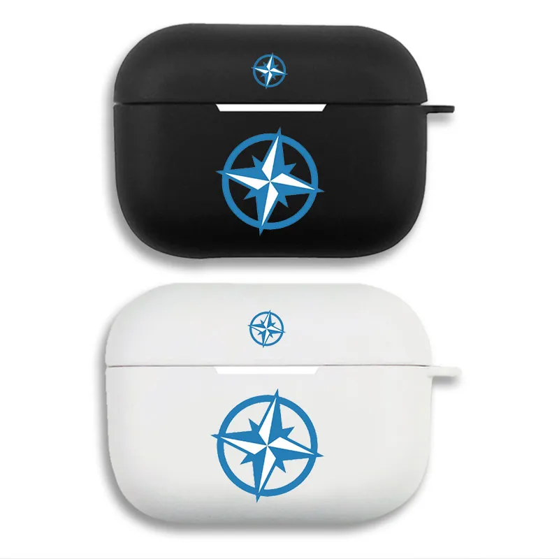 NATO Flag Emblem Compass Logo Graphic Print Matte Silicone AirPods Case