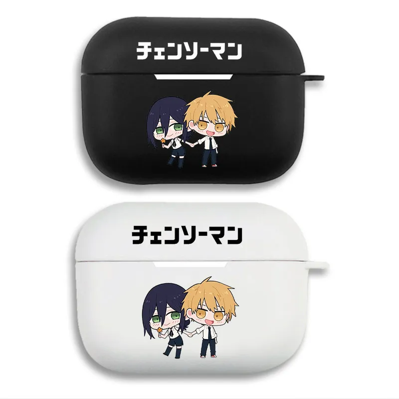 Chainsaw Man Denji and Reze Chibi Protective AirPods Case - Matte Split Silicone Cover