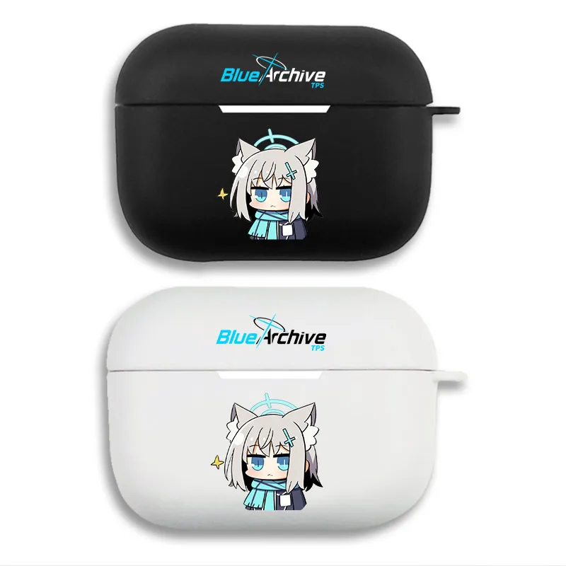 Blue Archive Shiroko Cute Chibi Anime Graphic Print Matte Silicone AirPods Case
