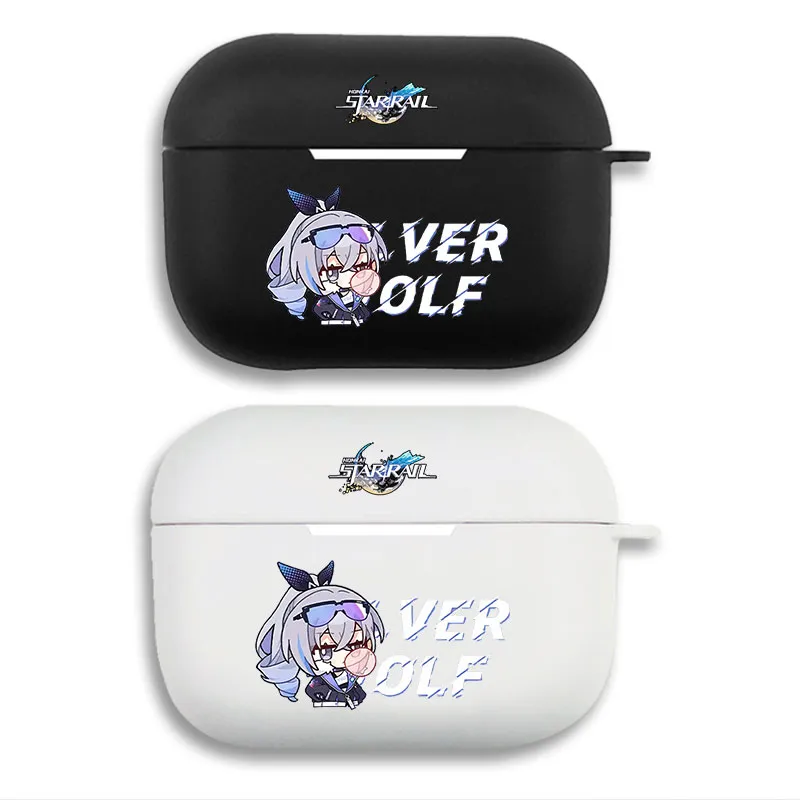 Original God Silver Wolf Cute Chibi Gamer Print Matte Silicone AirPods Case