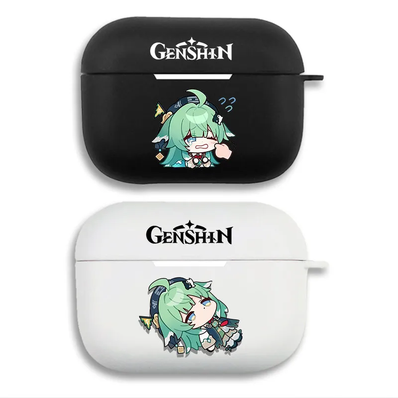 Original God Huohuo Cute Chibi Graphic Print Matte Silicone AirPods Case