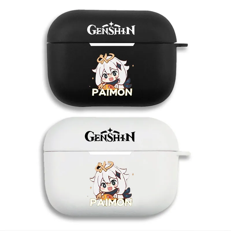 Original God Paimon Cute Chibi Anime Graphic Print Matte Silicone AirPods Case