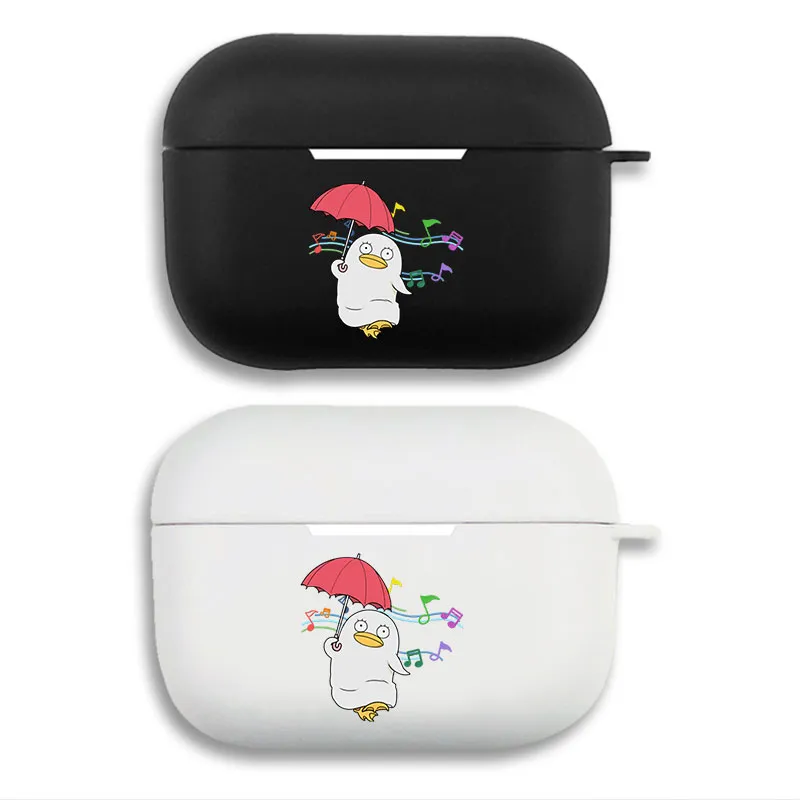 Samurai Parody ElizabAlien Visitorh Cute Umbrella & Music Notes Chibi Print Matte Silicone AirPods Case