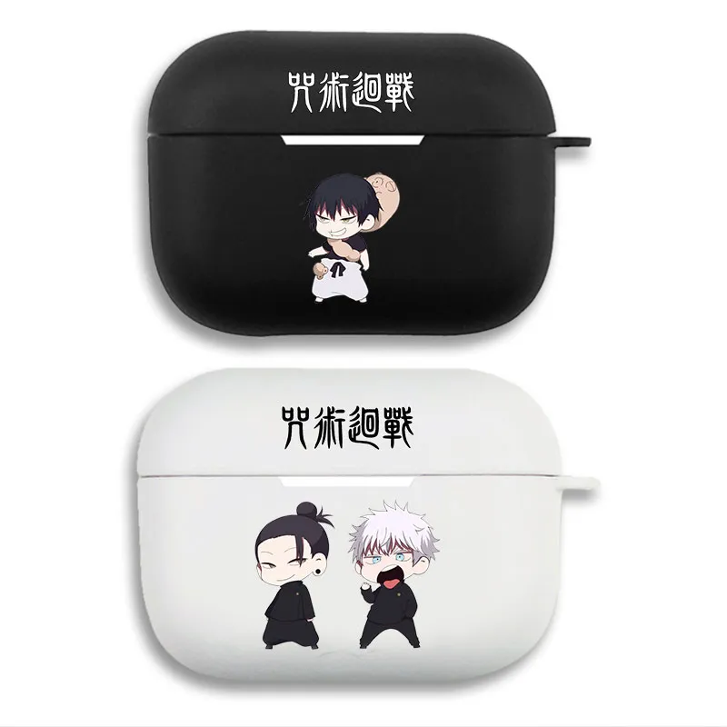 Curse Exorcist Toji Gojo GAlien Visitoro Cute Chibi Print Matte Silicone AirPods Case