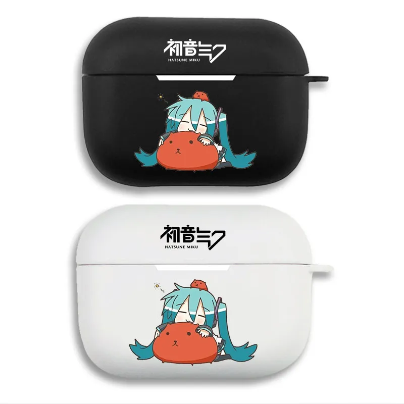 Vocaloid Star & Capybara Cute Chibi Graphic Print Matte Silicone AirPods Case