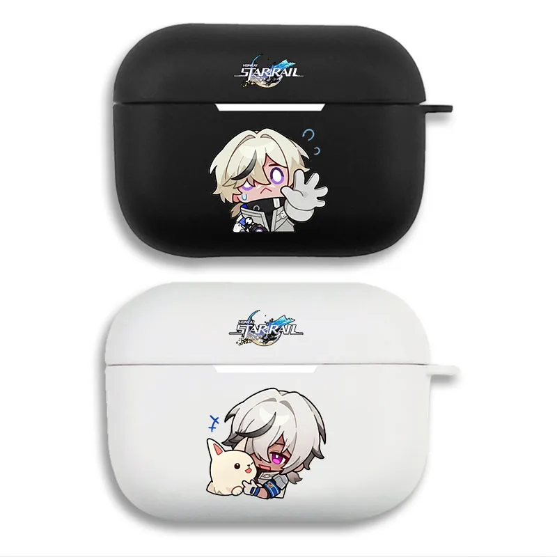 Original God Aventurine & Arlan Cute Chibi Print Matte Silicone AirPods Case