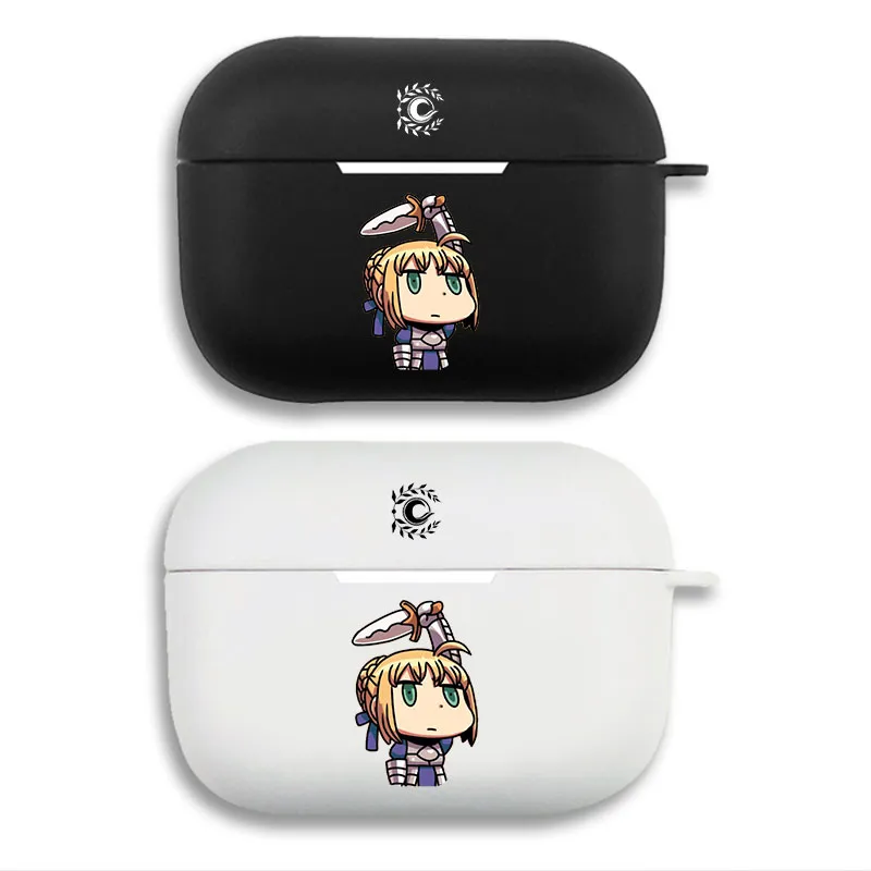 Fate Grand Order Saber Artoria — Learning with Manga Sword Cute Chibi Graphic Matte Soft Silicone AirPods Case