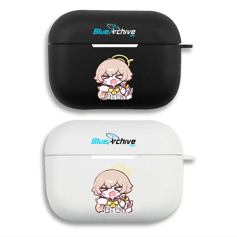 Blue Archive Hifumi Ajitani — Cute Chibi Character Peroro Graphic Matte Soft Silicone AirPods Case