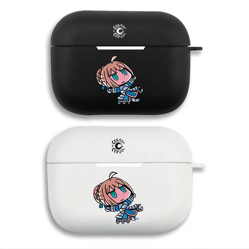 Fate Grand Order Saber Artoria — Learning with Manga Cute Chibi Graphic Matte Soft Silicone AirPods Case