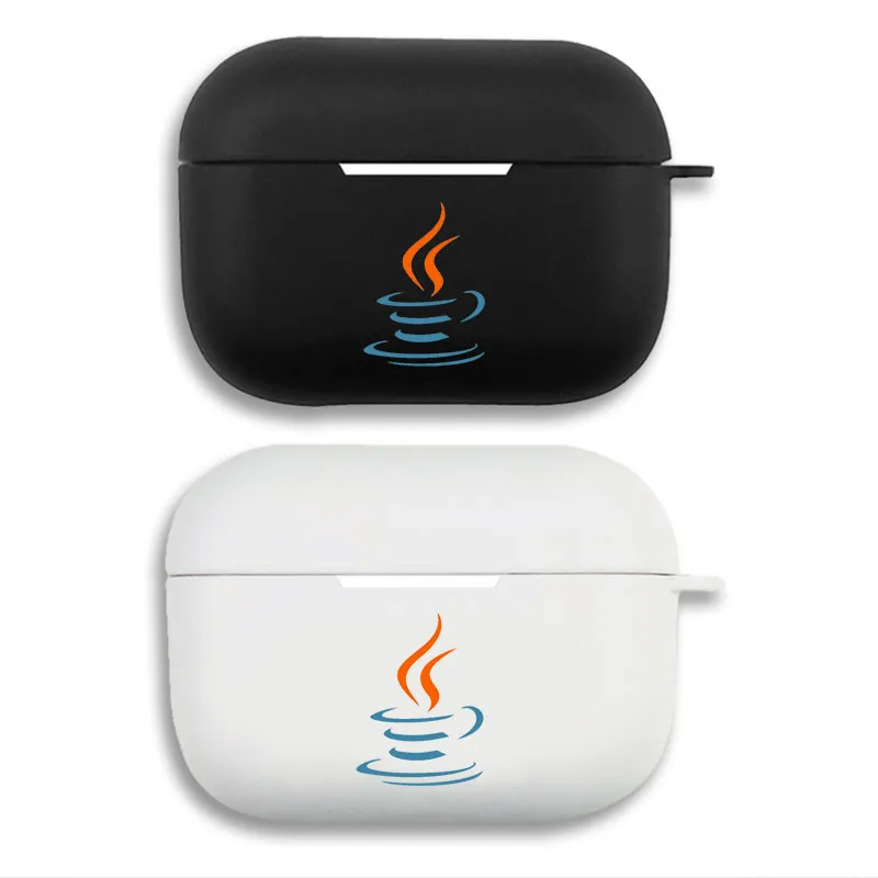 Java Programming Language Logo — Geek Coder Developer Matte Soft Silicone AirPods Case