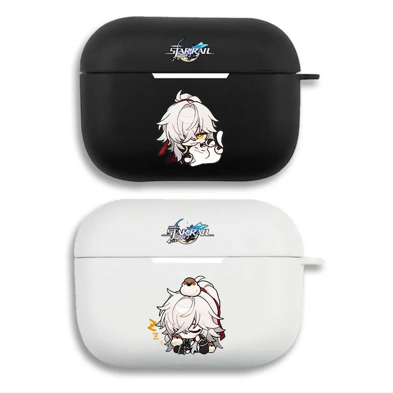 Original God Jing Yuan — Cute Chibi Character Sleeping Graphic Matte Soft Silicone AirPods Case