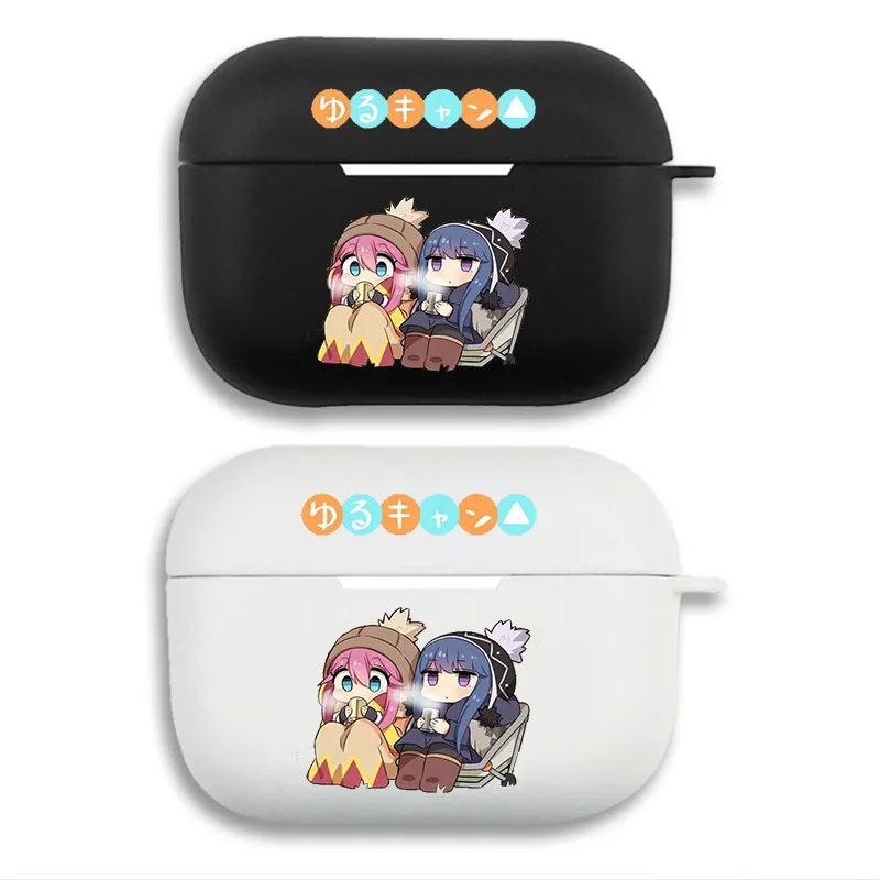 Laid-Back Camp Yuru Camp Nadeshiko and Rin Matte Silicone AirPods Case
