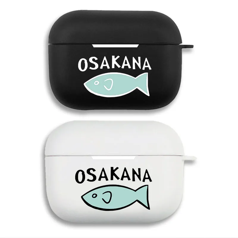 Cute Osakana Fish Japanese Minimalist Graphic Soft Silicone AirPods Case