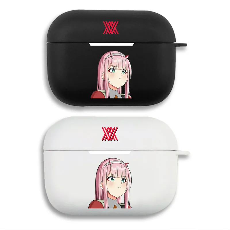 Darling in the Franxx Zero Two Cute Pouting Anime Character Graphic Print Matte Silicone AirPods Case