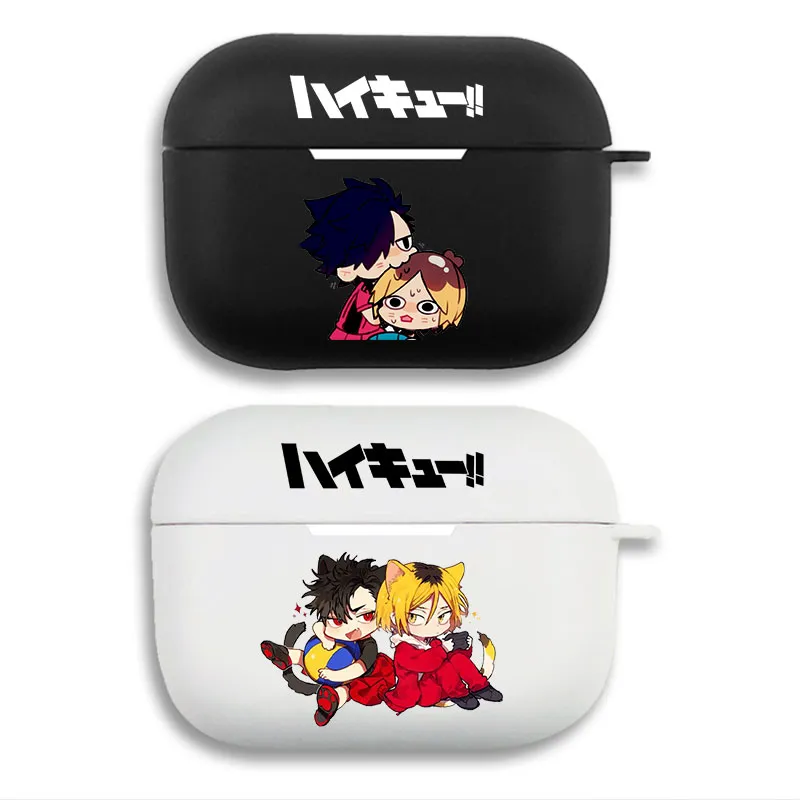 Haikyuu Kuroo and Kenma KuroKen Chibi Graphic Print Matte Silicone AirPods Case
