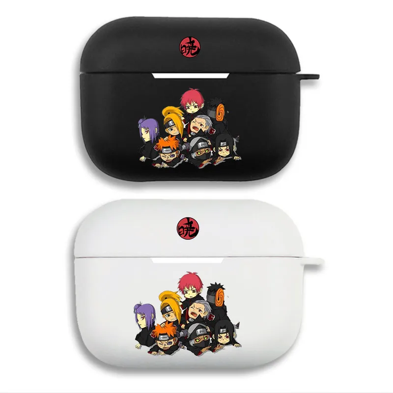 Ninja Anime Akatsuki Members Chibi Graphic Print Matte Silicone AirPods Case