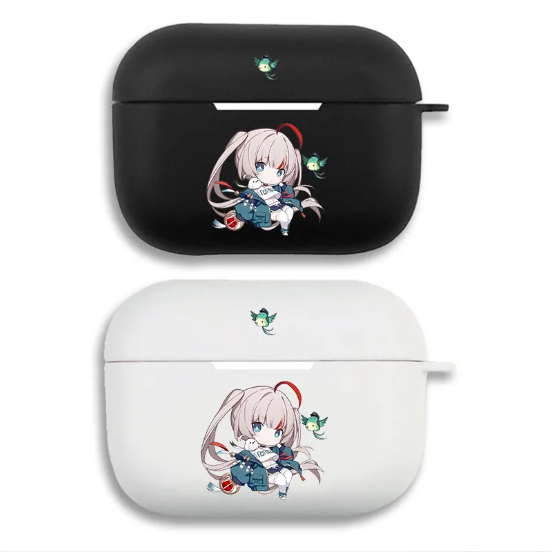 Wuthering Waves Sanhua Cute Chibi - Anime Game Matte Silicone AirPods Pro Case