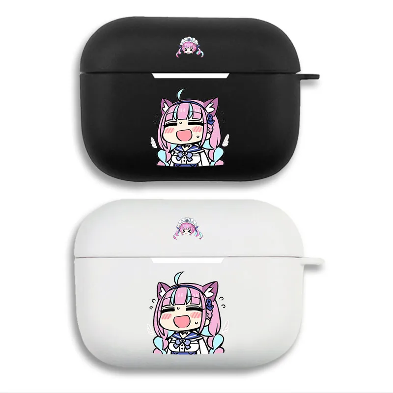 Hololive Minato Aqua Cute Chibi - VTuber Anime Game Matte Silicone AirPods Pro Case