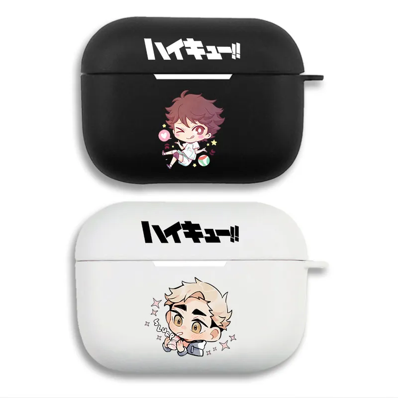 Haikyuu Oikawa Tooru Kita Shinsuke - Cute Chibi Anime Matte Silicone AirPods Pro Case