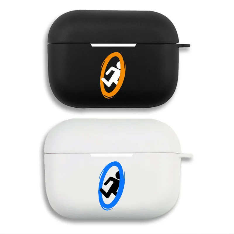 Portal 2 Orange and Blue Aperture - Sci-Fi Valve Game Matte Silicone AirPods Pro Case